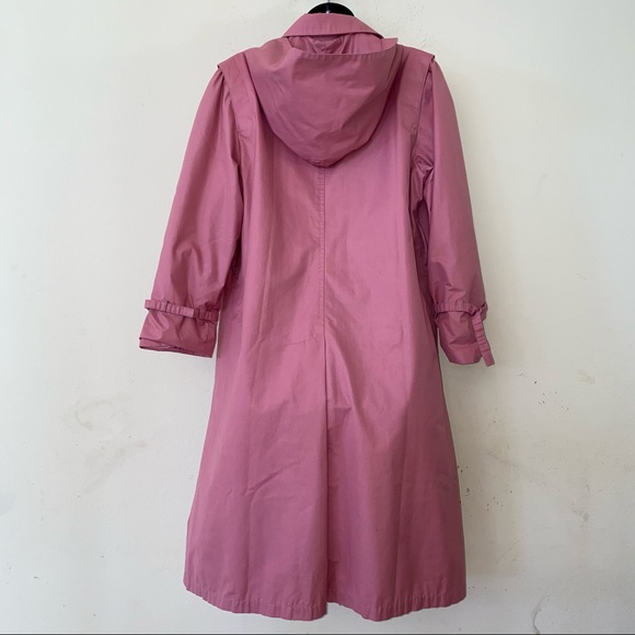 Woman’s London Fog Pink Trench Coat Size 12 Petite - Picture 3 of 9